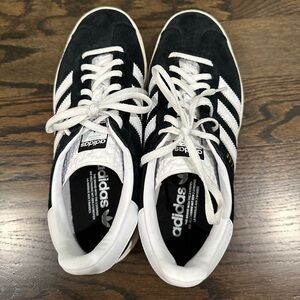 Adidas black and white gazelle old sneakers platform 8.5 women